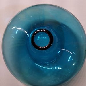 Topaz blue glass votive bud vase